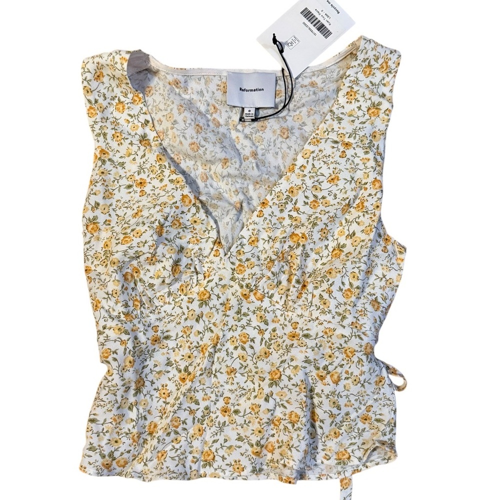 Reformation Floral Crepe Top NWT Size 0